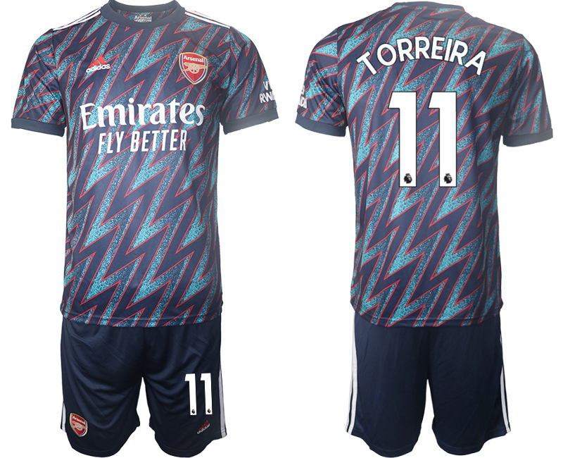Men 2021-2022 Club Arsenal away blue #11 Soccer Jersey->arsenal jersey->Soccer Club Jersey